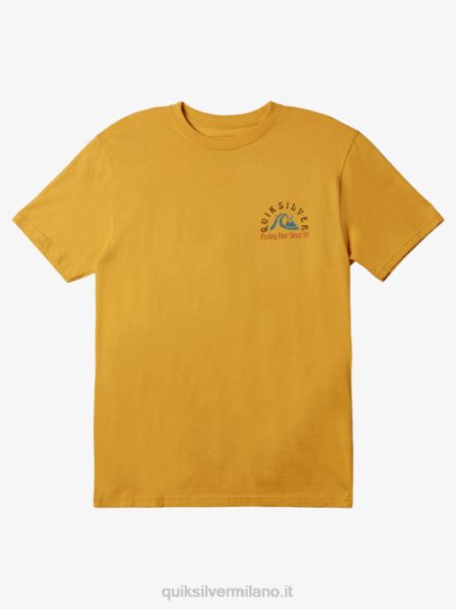 esso Quiksilver uomini la t-shirt barile originale oro brillante HTZR1171