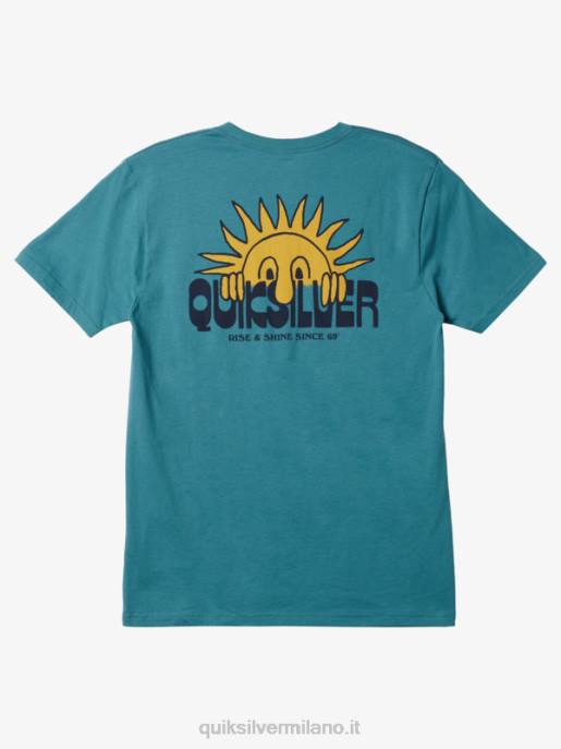 esso Quiksilver uomini maglietta alza e risplendi blu bretone HTZR1117