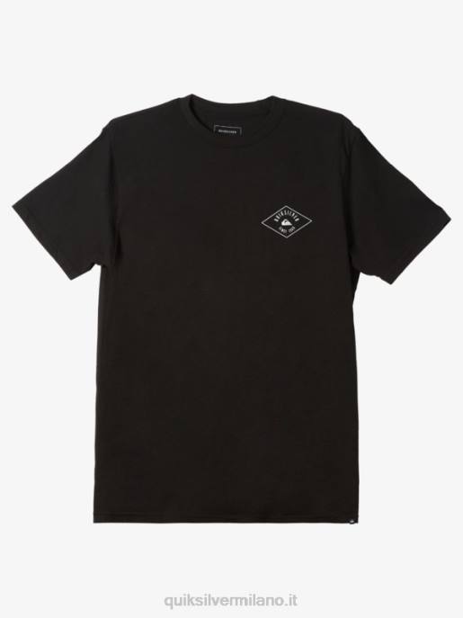 esso Quiksilver uomini maglietta con linea cerchiata nero HTZR1118
