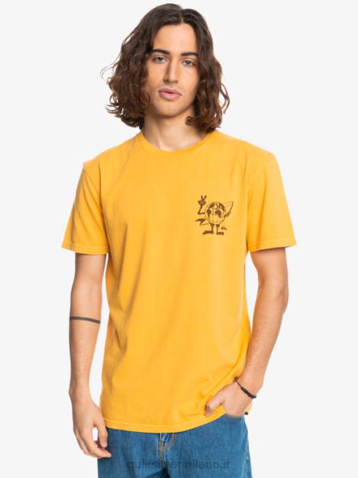 esso Quiksilver uomini maglietta con messaggio nascosto verga d\'oro HTZR1761