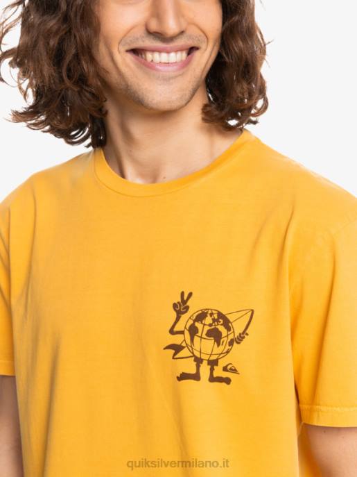 esso Quiksilver uomini maglietta con messaggio nascosto verga d\'oro HTZR1761