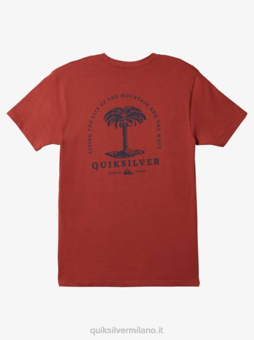 esso Quiksilver uomini maglietta con palme di mare Marsala HTZR1022