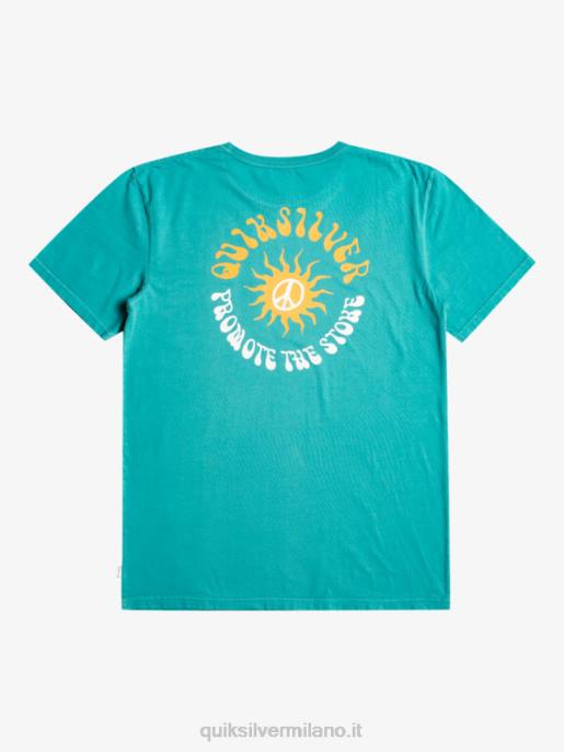 esso Quiksilver uomini maglietta del fiore del sole blu bretone HTZR1021
