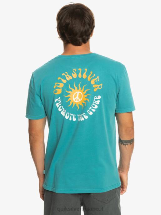 esso Quiksilver uomini maglietta del fiore del sole blu bretone HTZR1021