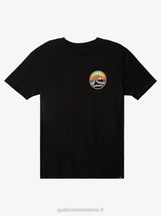 esso Quiksilver uomini maglietta del porto di scalo nero HTZR1511