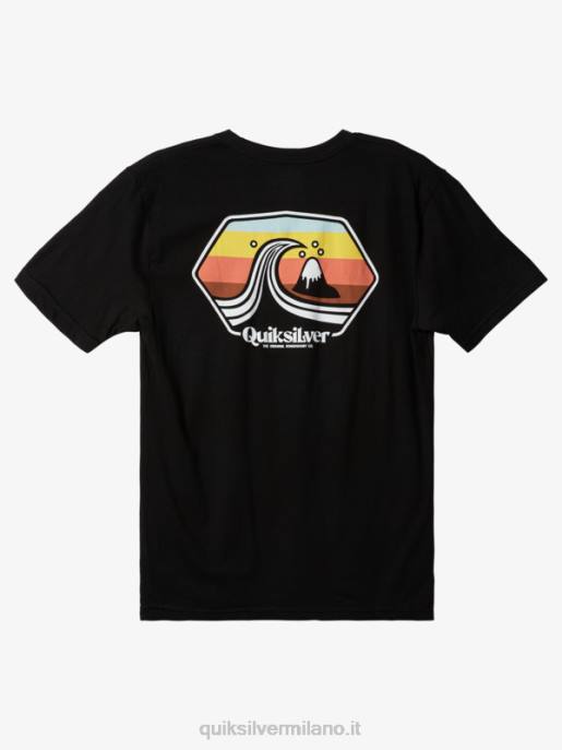 esso Quiksilver uomini maglietta del porto di scalo nero HTZR1511