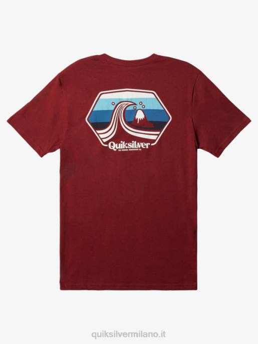 esso Quiksilver uomini maglietta del porto di scalo vino rubino HTZR1512