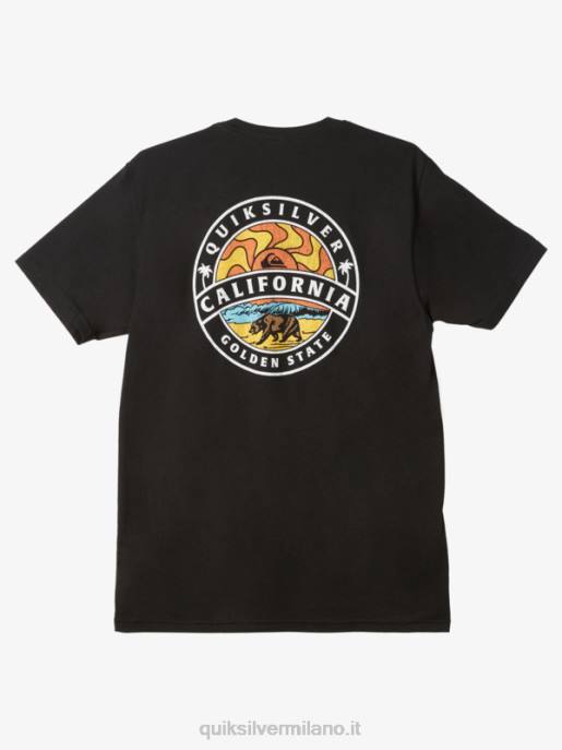esso Quiksilver uomini maglietta del sole della california nero HTZR1184
