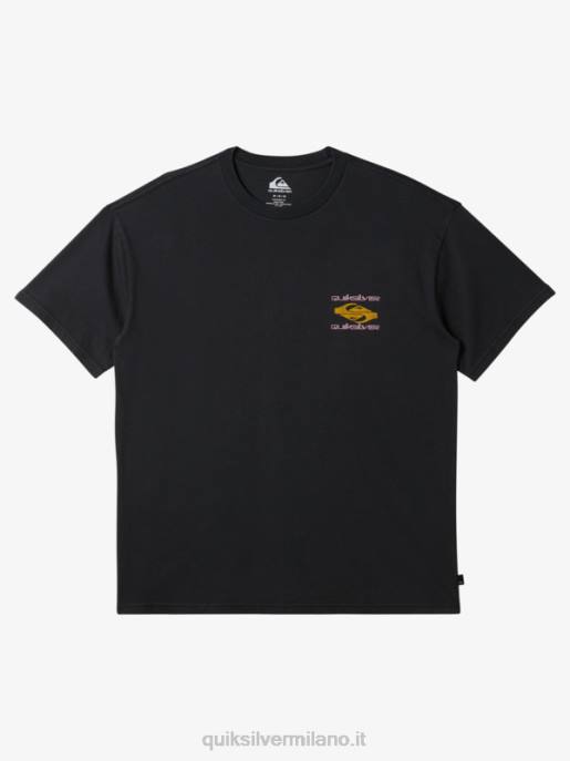 esso Quiksilver uomini maglietta del viaggio di potere nero HTZR759