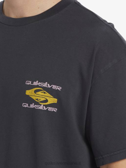 esso Quiksilver uomini maglietta del viaggio di potere nero HTZR759