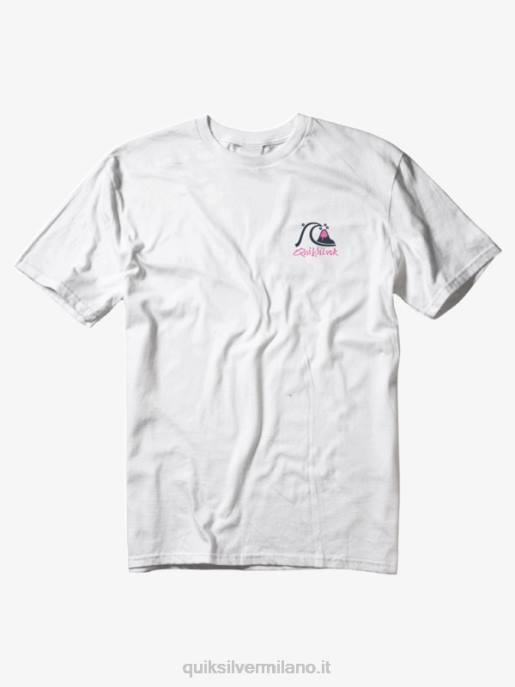 esso Quiksilver uomini maglietta dello spettacolo delle ombre bianco antico HTZR1394