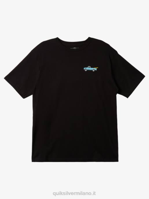 esso Quiksilver uomini maglietta rilegata waterman beacons nero HTZR1343