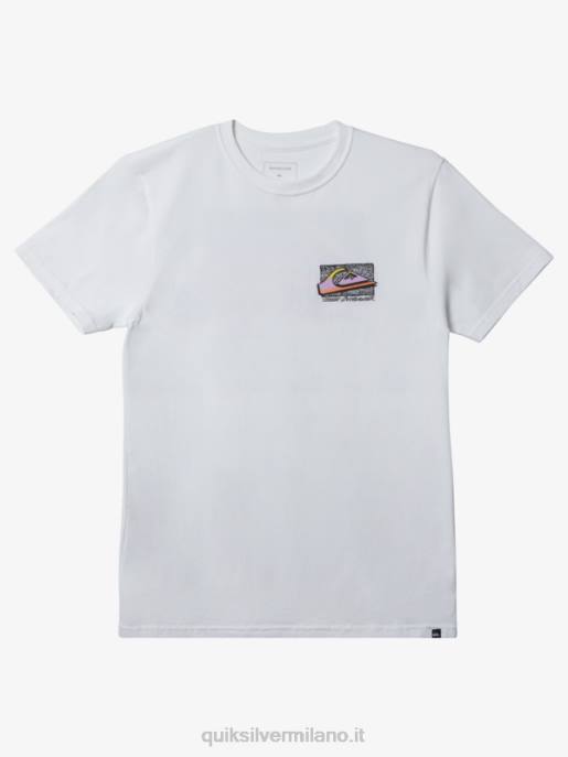esso Quiksilver uomini maglietta sbiadita retrò bianco HTZR1110