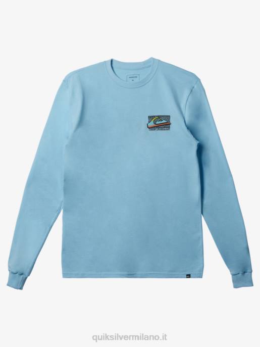 esso Quiksilver uomini maglietta sbiadita retrò cielo blu HTZR1212