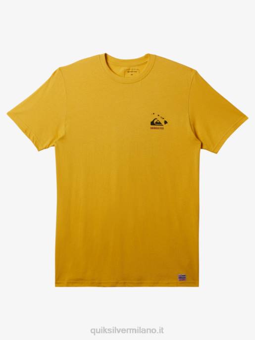 esso Quiksilver uomini maglietta sopravvissuta hawaii giallo tuorlo HTZR117