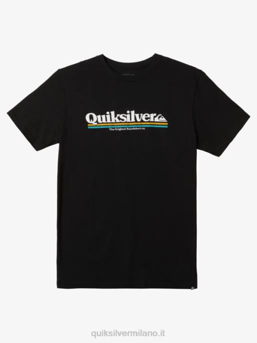 esso Quiksilver uomini maglietta tra le righe nero HTZR976