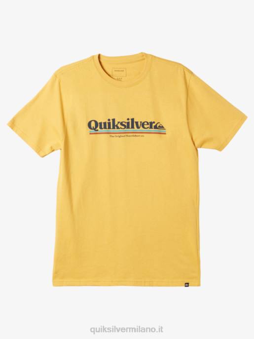 esso Quiksilver uomini maglietta tra le righe oro brillante HTZR979