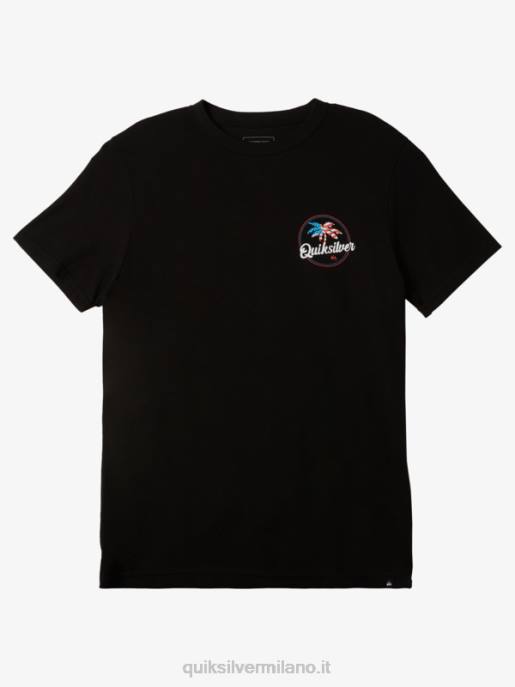 esso Quiksilver uomini maglietta ventilata di palma nero HTZR237