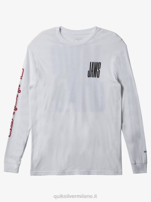 esso Quiksilver uomini mascelle grande onda sfida ls t-shirt bianco HTZR1425