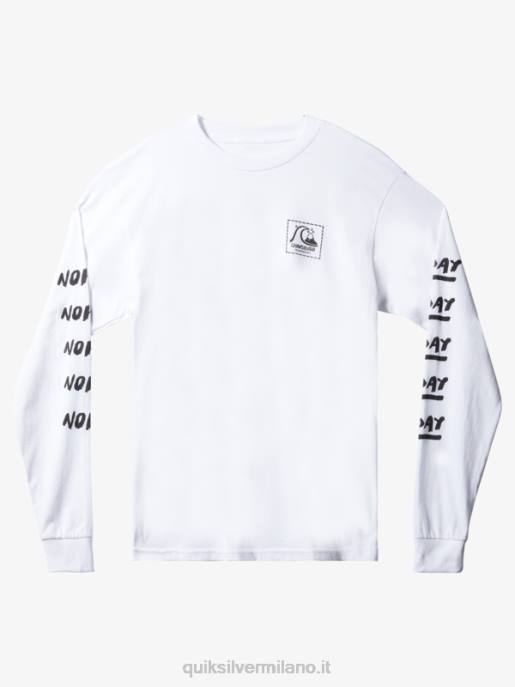 esso Quiksilver uomini natas ora t-shirt a maniche lunghe bianco HTZR1634