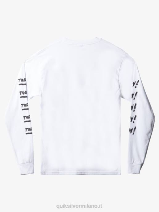 esso Quiksilver uomini natas ora t-shirt a maniche lunghe bianco HTZR1634