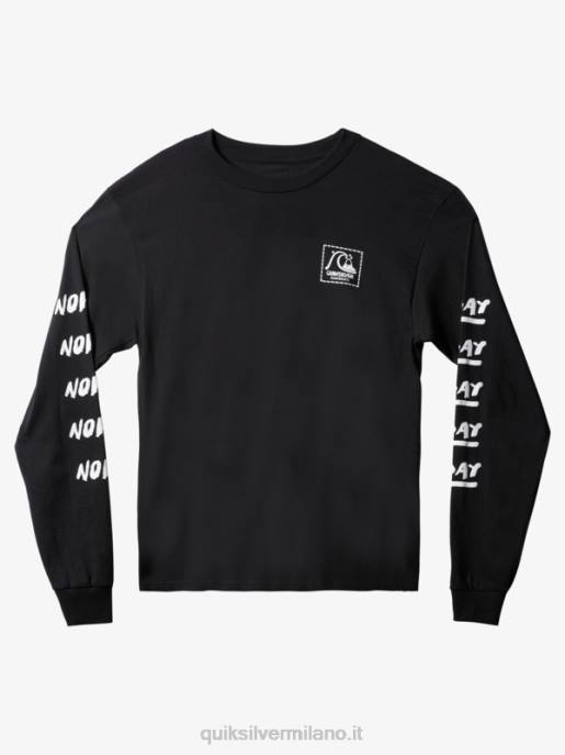 esso Quiksilver uomini natas ora t-shirt a maniche lunghe nero HTZR1635