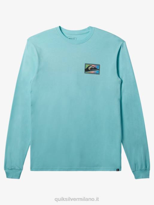 esso Quiksilver uomini t-shirt a maniche lunghe con stampe sfumate angelo blu HTZR436
