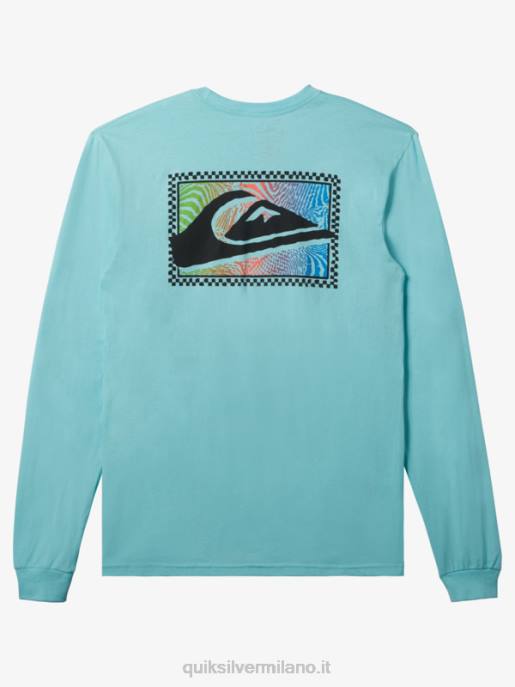 esso Quiksilver uomini t-shirt a maniche lunghe con stampe sfumate angelo blu HTZR436