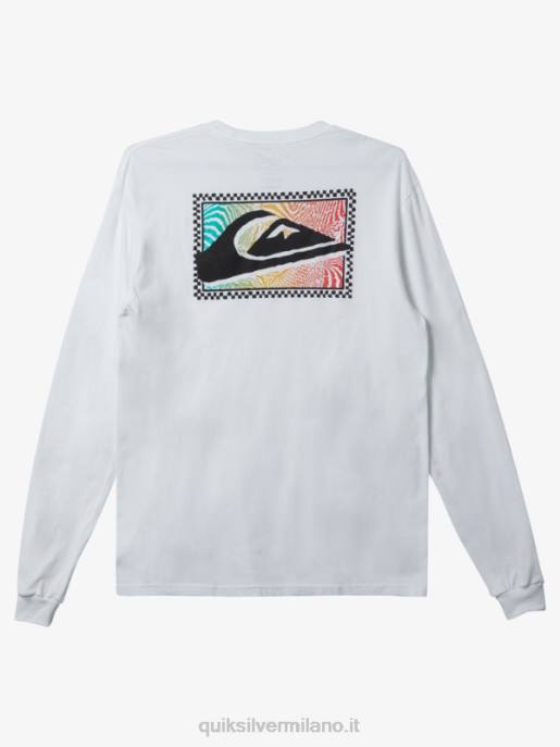 esso Quiksilver uomini t-shirt a maniche lunghe con stampe sfumate bianco HTZR437