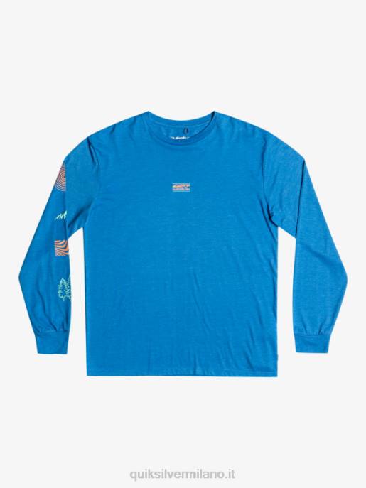 esso Quiksilver uomini t-shirt a maniche lunghe frammento della natura boccaglio blu HTZR1038