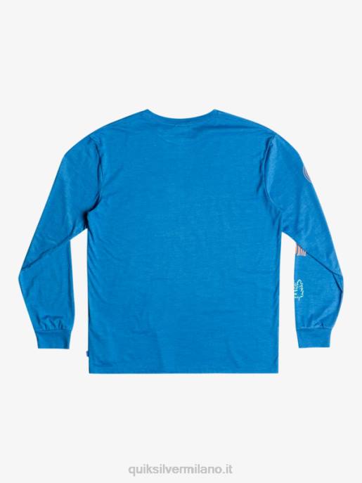 esso Quiksilver uomini t-shirt a maniche lunghe frammento della natura boccaglio blu HTZR1038