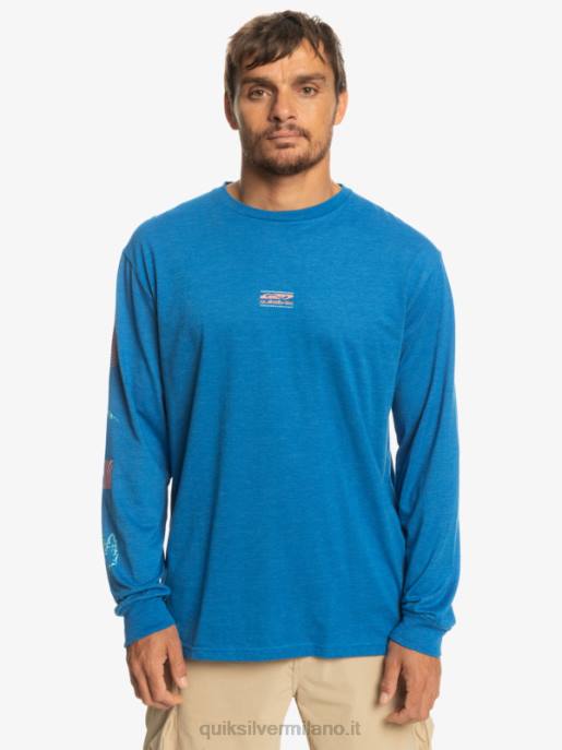 esso Quiksilver uomini t-shirt a maniche lunghe frammento della natura boccaglio blu HTZR1038