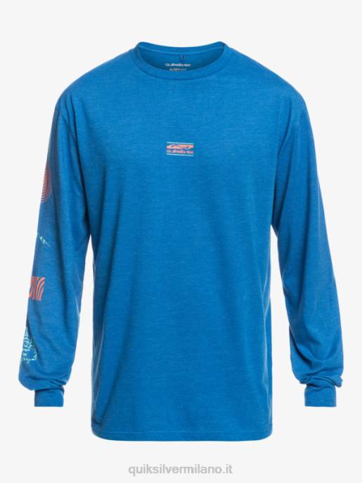esso Quiksilver uomini t-shirt a maniche lunghe frammento della natura boccaglio blu HTZR1038