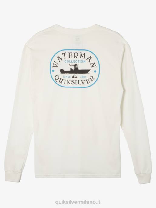 esso Quiksilver uomini t-shirt a maniche lunghe waterman power trip bianco come la neve HTZR63
