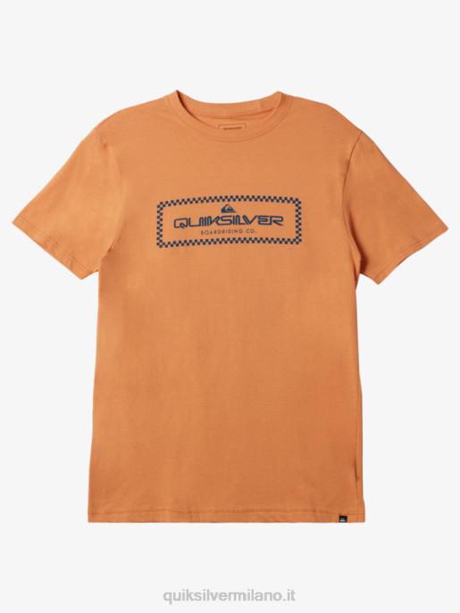 esso Quiksilver uomini t-shirt a quadri pioggia abbronzatura di rame HTZR507