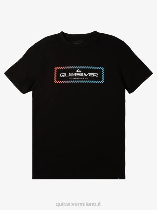 esso Quiksilver uomini t-shirt a quadri pioggia nero HTZR506