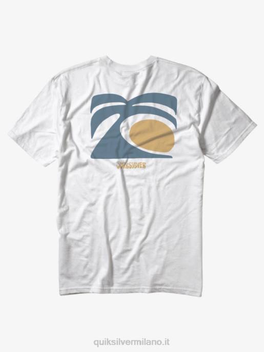 esso Quiksilver uomini t-shirt arti nelle palme bianco antico HTZR1100