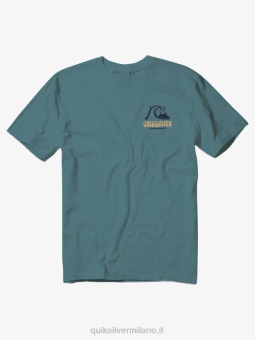 esso Quiksilver uomini t-shirt arti nelle palme blu bretone HTZR1099