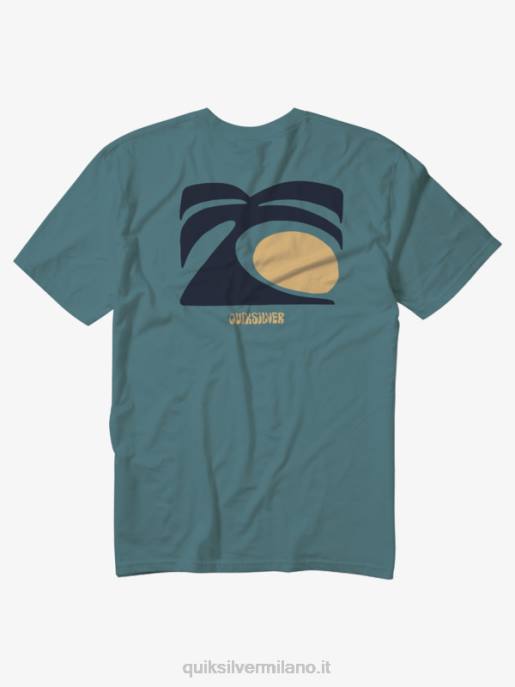 esso Quiksilver uomini t-shirt arti nelle palme blu bretone HTZR1099