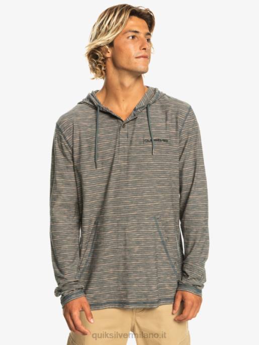 esso Quiksilver uomini t-shirt con cappuccio a maniche lunghe kentin Kentin ardesia scuro HTZR1353