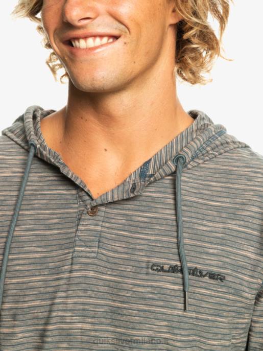 esso Quiksilver uomini t-shirt con cappuccio a maniche lunghe kentin Kentin ardesia scuro HTZR1353