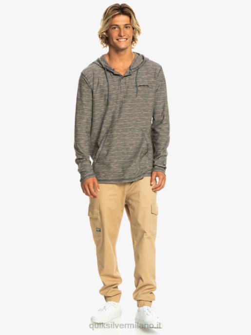 esso Quiksilver uomini t-shirt con cappuccio a maniche lunghe kentin Kentin ardesia scuro HTZR1353