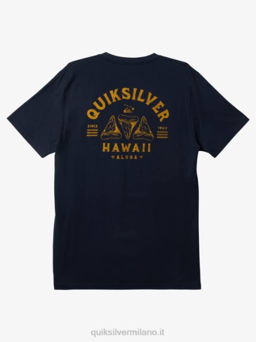 esso Quiksilver uomini t-shirt con dente di rasoio hawaii blazer blu scuro HTZR158