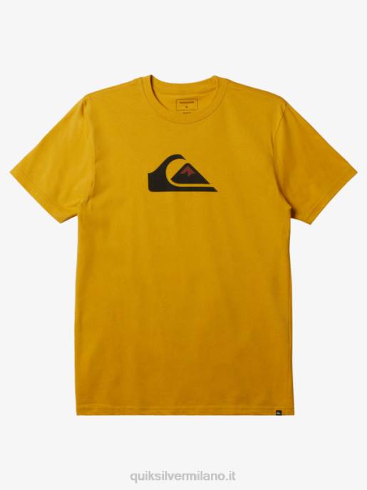 esso Quiksilver uomini t-shirt con logo comp giallo tuorlo HTZR195