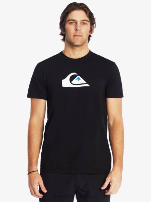 esso Quiksilver uomini t-shirt con logo comp nero HTZR1383