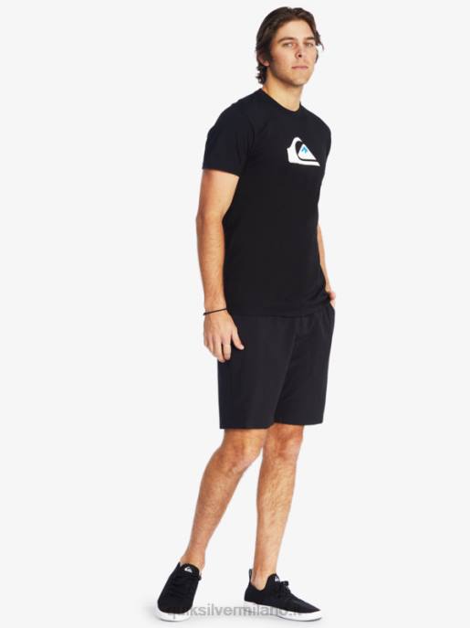 esso Quiksilver uomini t-shirt con logo comp nero HTZR1383