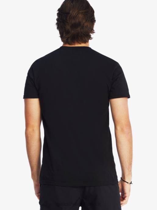 esso Quiksilver uomini t-shirt con logo comp nero HTZR1383
