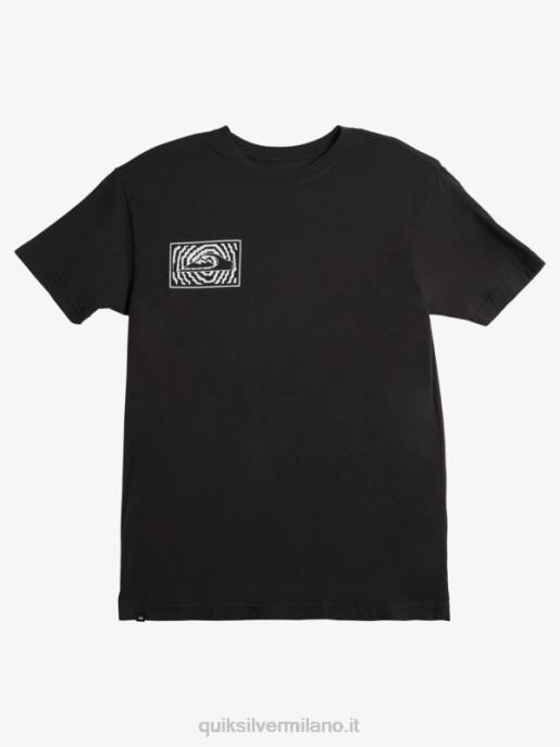 esso Quiksilver uomini t-shirt con logo fortunato nero HTZR983