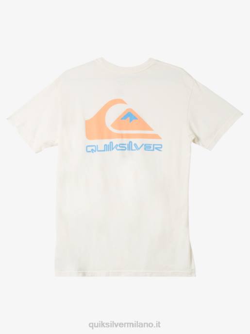 esso Quiksilver uomini t-shirt con logo omni bianco antico HTZR986