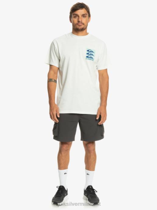 esso Quiksilver uomini t-shirt con motivi deformati bianco come la neve HTZR1013